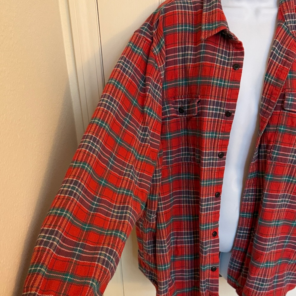 Lucky Brand Red Plaid Women's Jersey Top - Picture 3 of 6